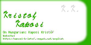 kristof kaposi business card